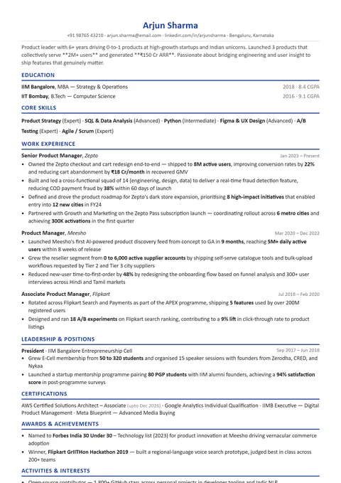 Chronological Resume Template — Cursivo