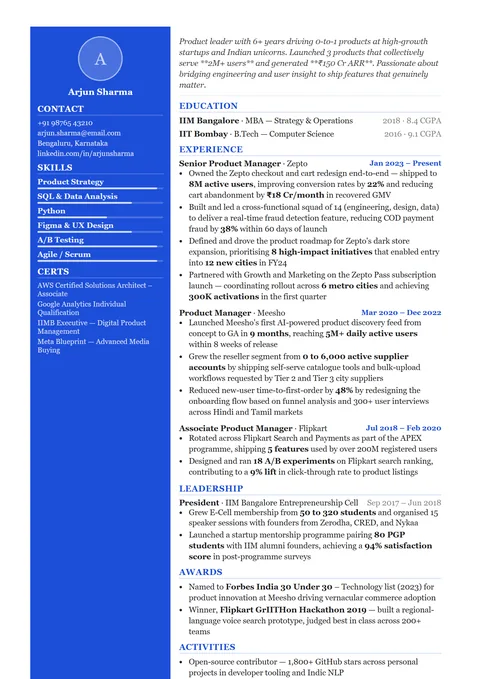 Global / Europass resume template