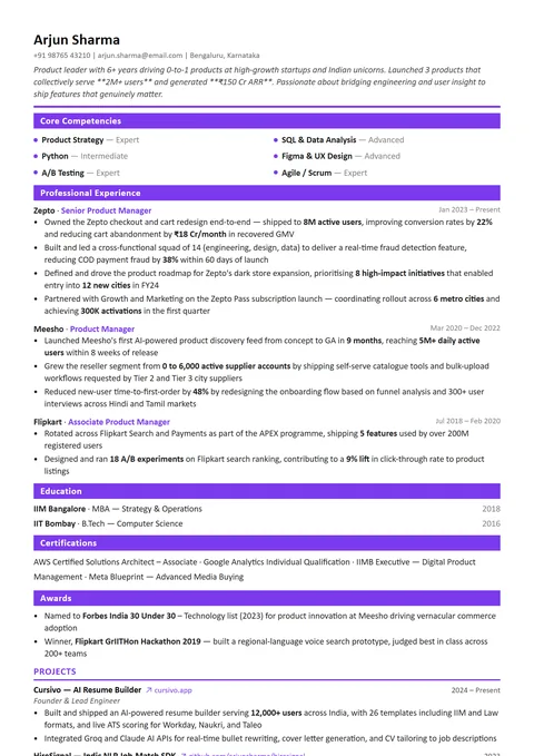 Career Switcher resume template