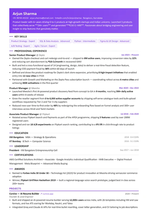 Hybrid resume template