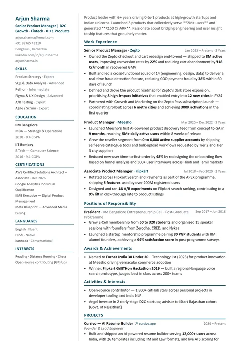 The Veteran resume template