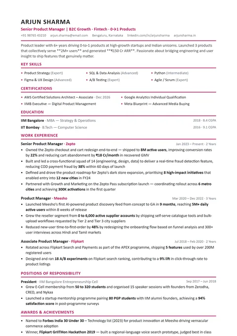 The Skills Grid Resume Template — Cursivo