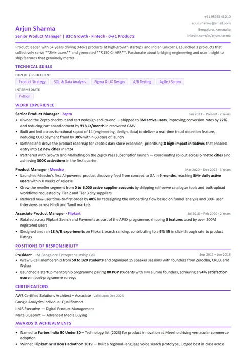 The Specialist resume template